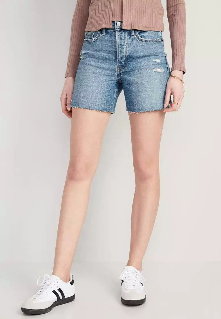 Buy Old Navy High-Waisted Button-Fly Straight Ripped Side