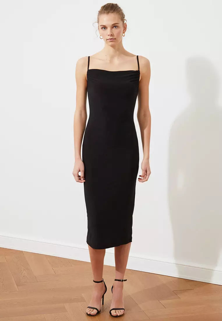 Fitted Strappy Midi Dress