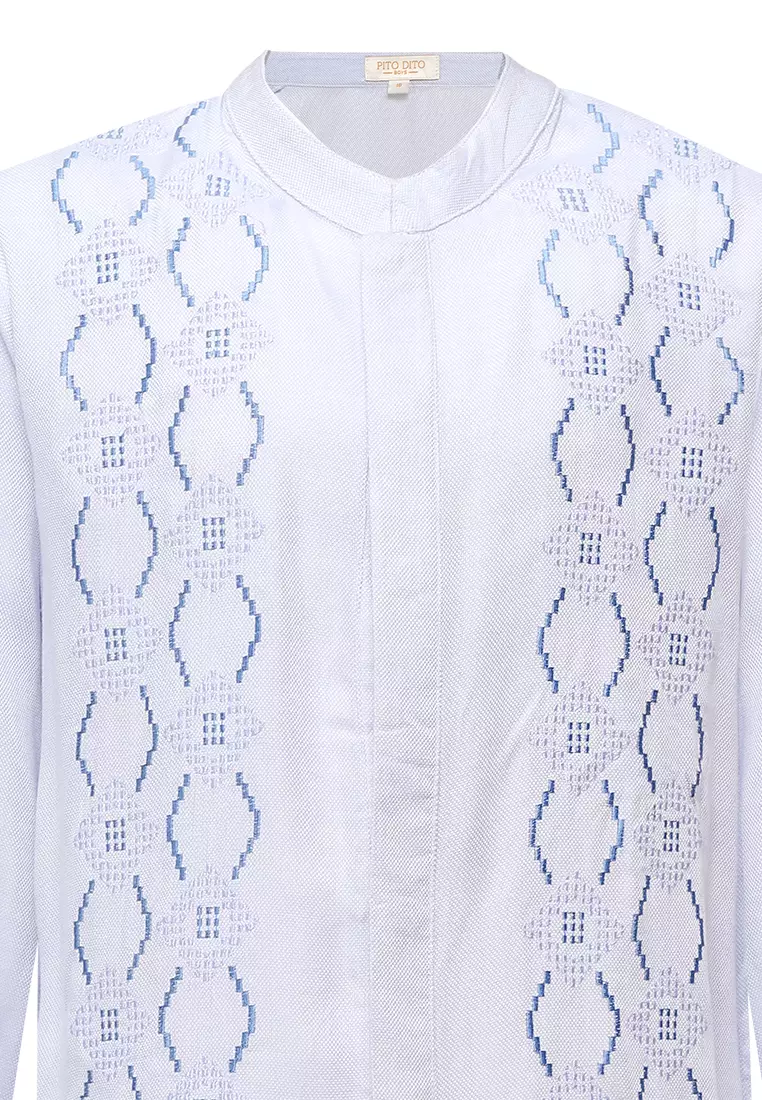 Pito Dito Boy Fakhrul Setelan Panjang Koko Anak Biru - Size 4