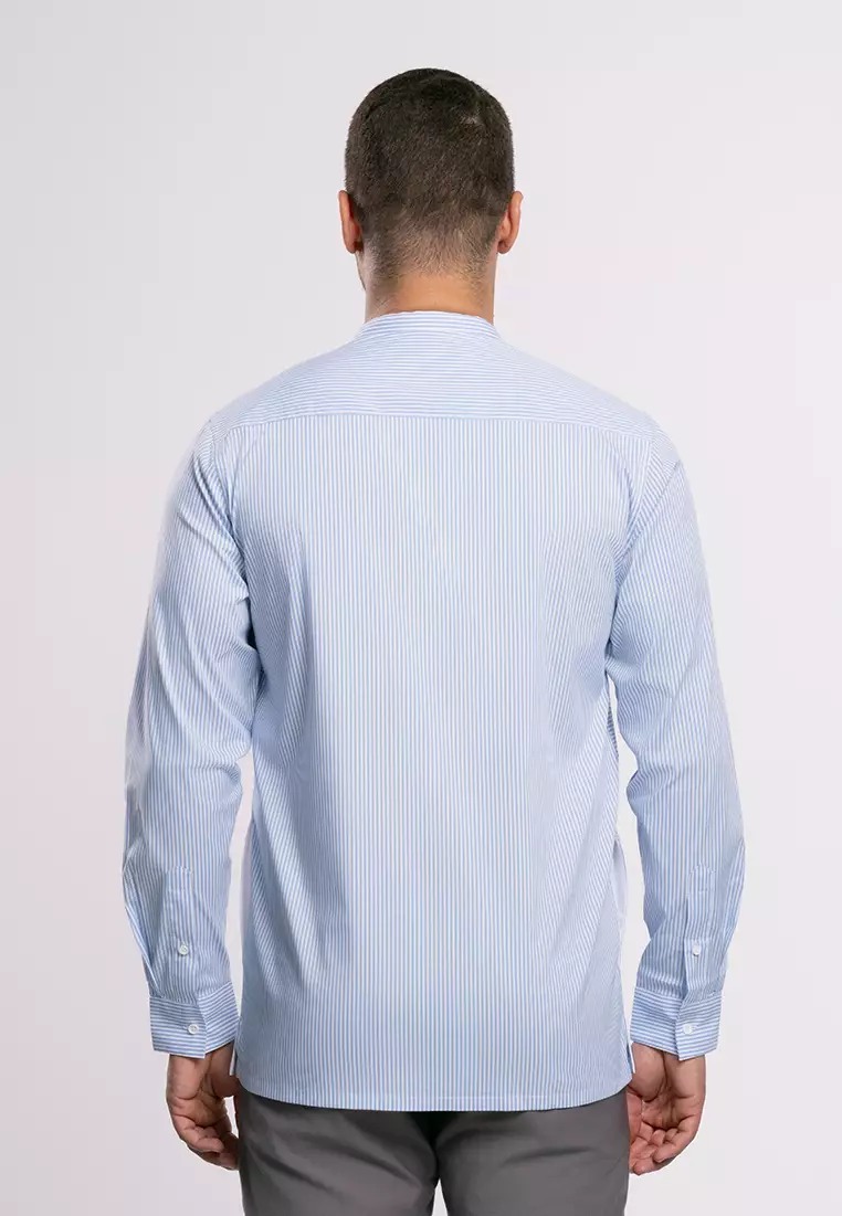 MOC - Kemeja Shanghai Lengan Panjang Pria Sadam - Light Blue