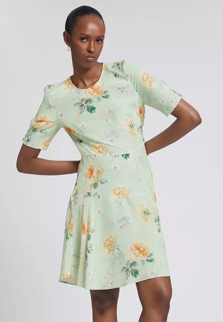 Printed Flared Skirt Dress