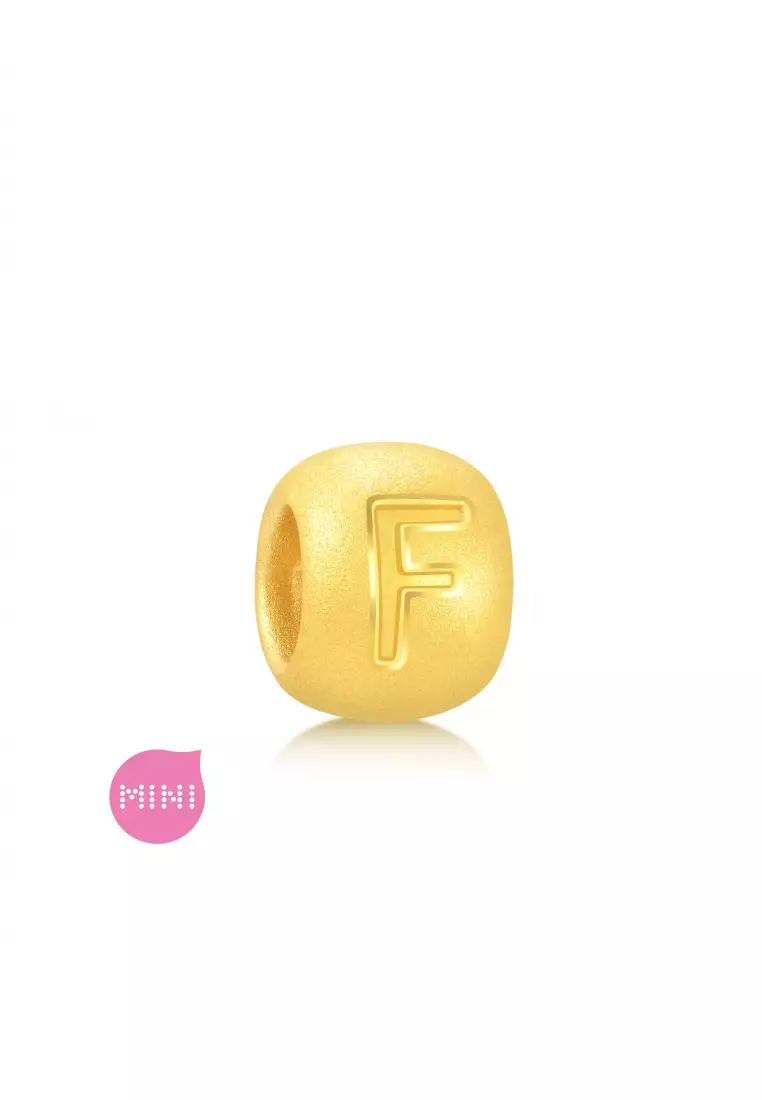 Charme 999 24K Gold Letter F Alphabet Charm 92901C (Bracelet not included)