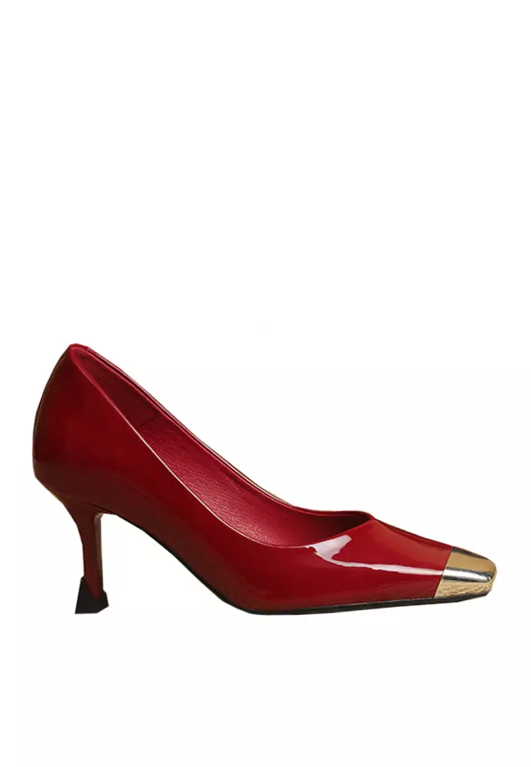 Discount on Twenty Eight Shoes  shoes - SKU: VANSA Stylish Shinny Patent Metal Toe High Heel Pumps VSW-H1618-20
