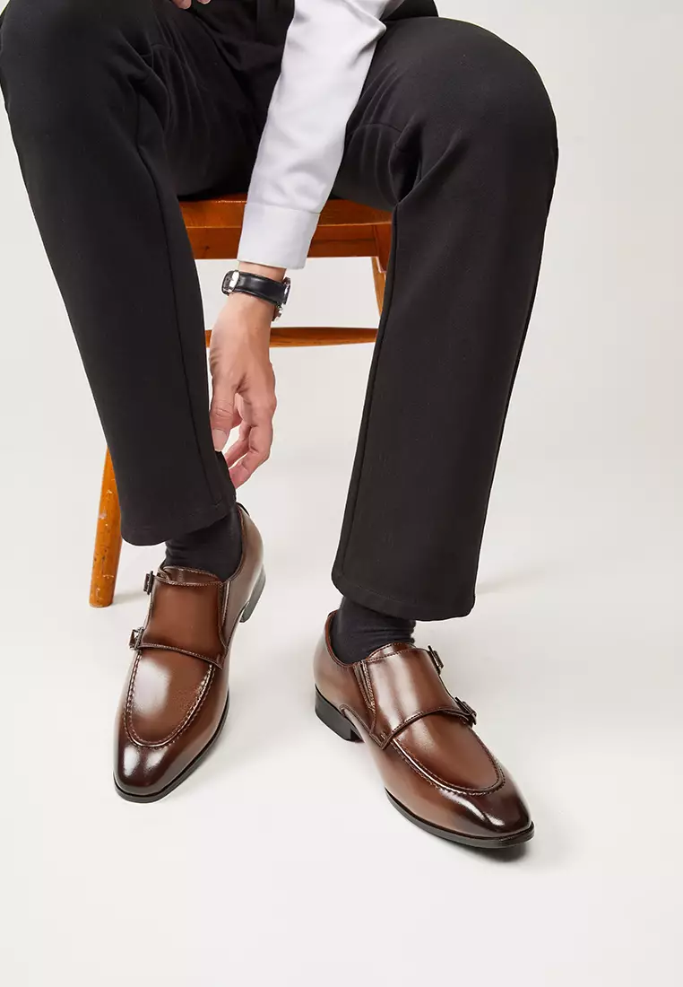 Leather Monk Strap Shoes KB24315-3