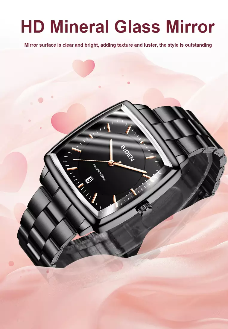 Jam Tangan Couple Original Full Luminous Kuarsa Tali Stainless Steel Fashion Classic Jam Tangan Pria dan Wanita black