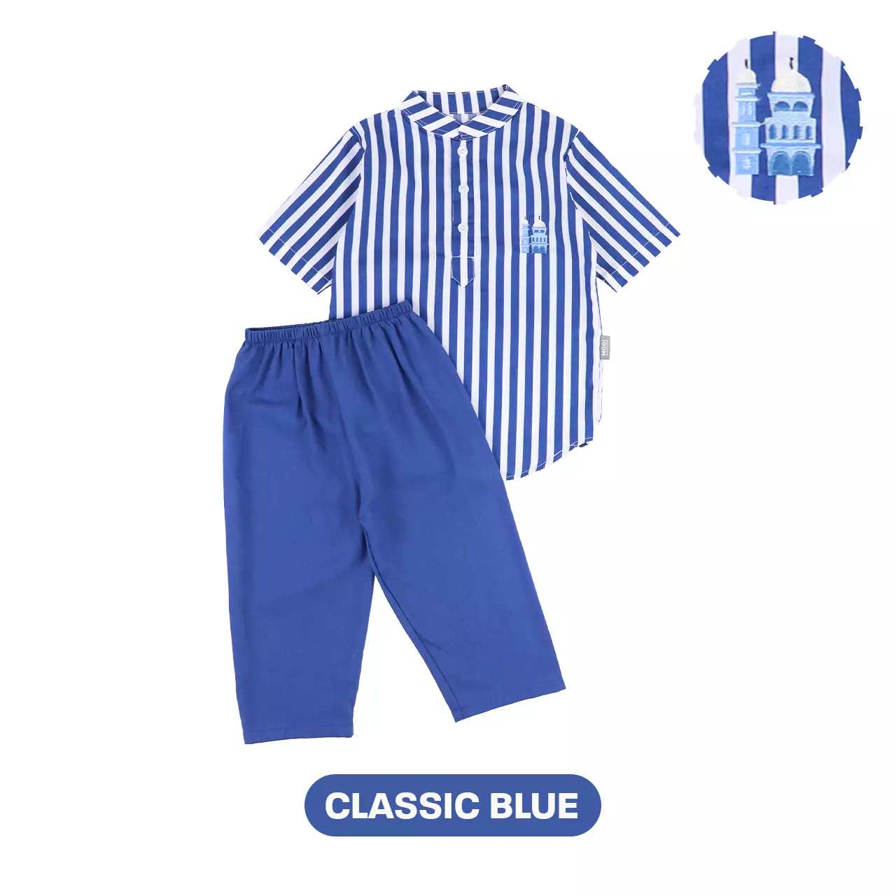 Mooi Rafka Striped Koko Set Setelan Koko Anak - Classic Blue
