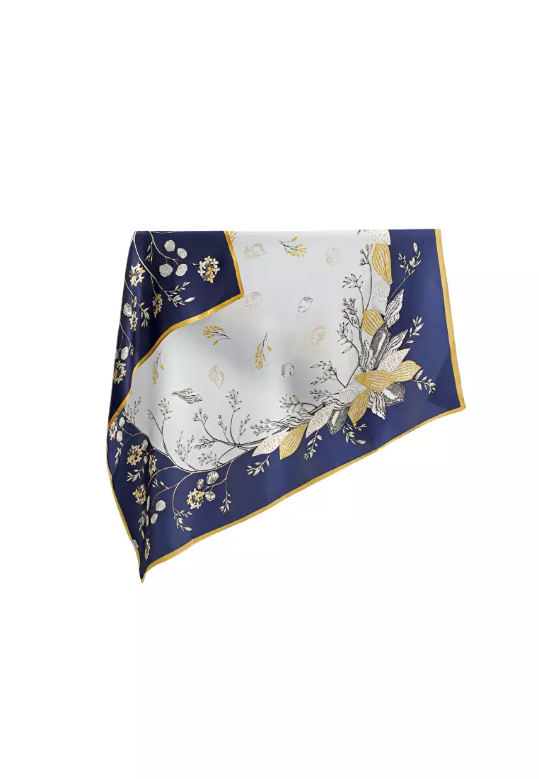 Luxury Silk Ladies' Large Scarf, Sun-Proof Crepe Satin, Premium Souvenir.