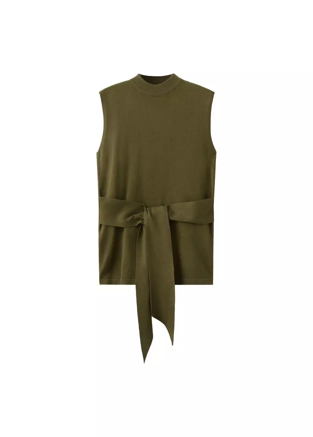 Rompi rajut dengan ikat pinggang