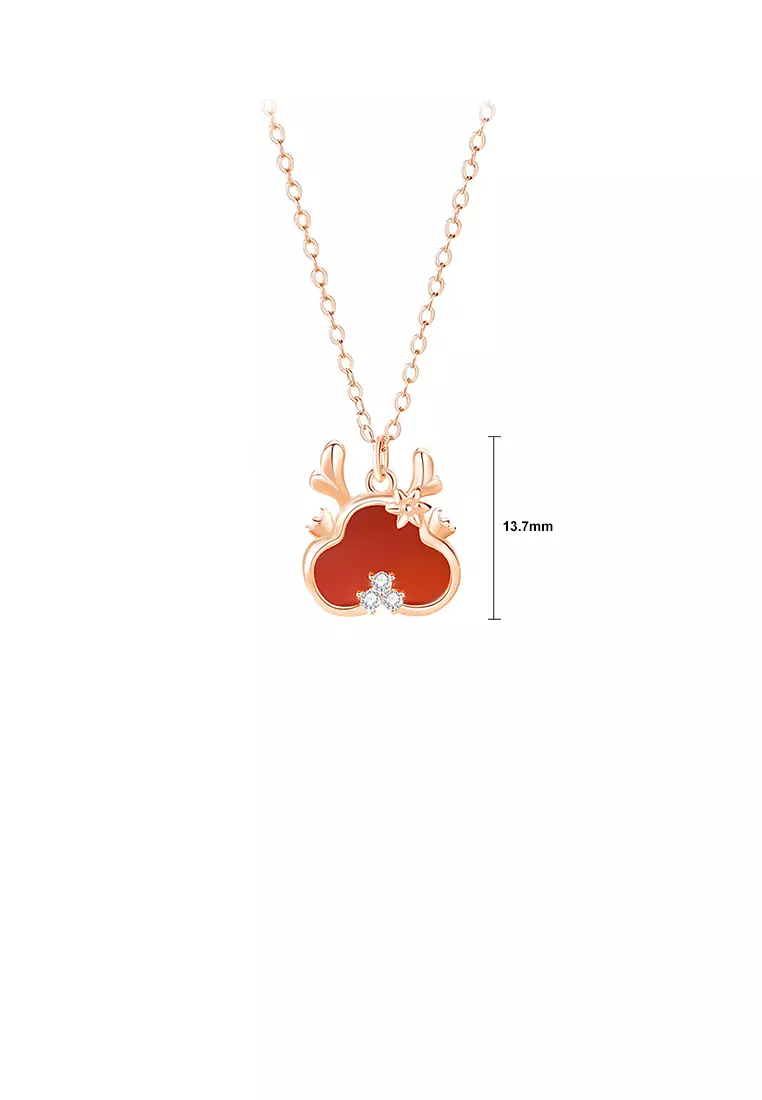 Glamorousky 925 Sterling Silver Plated Rose Gold Fashion Cute Cartoon  Dragon Imitation Agate Pendant with Cubic Zirconia and Necklace 2023 | Buy  Glamorousky Online | ZALORA Hong Kong