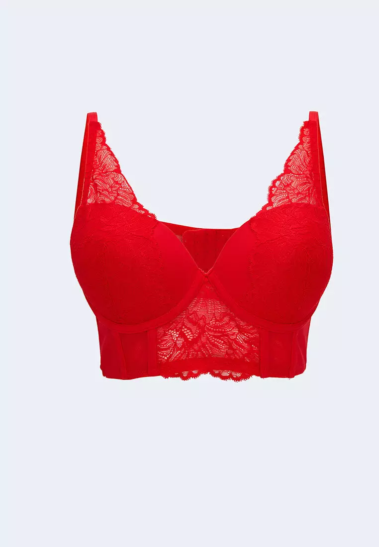 Bright red bralette discount