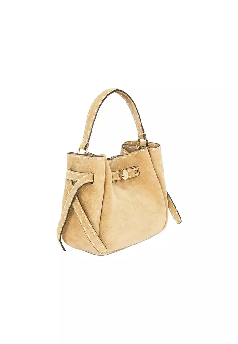 Buy TORY BURCH Women's Mini Romy contrast-stitch Suede Bucket Bag in ...
