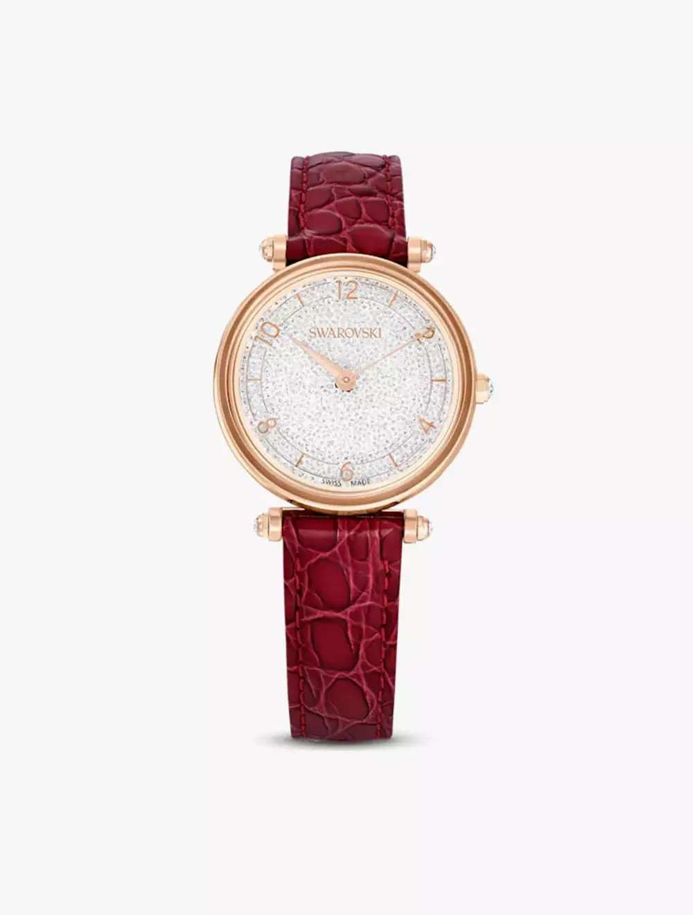 Jual Swarovski Crystalline Wonder Watch, Swiss Made, Leather Strap, Red ...