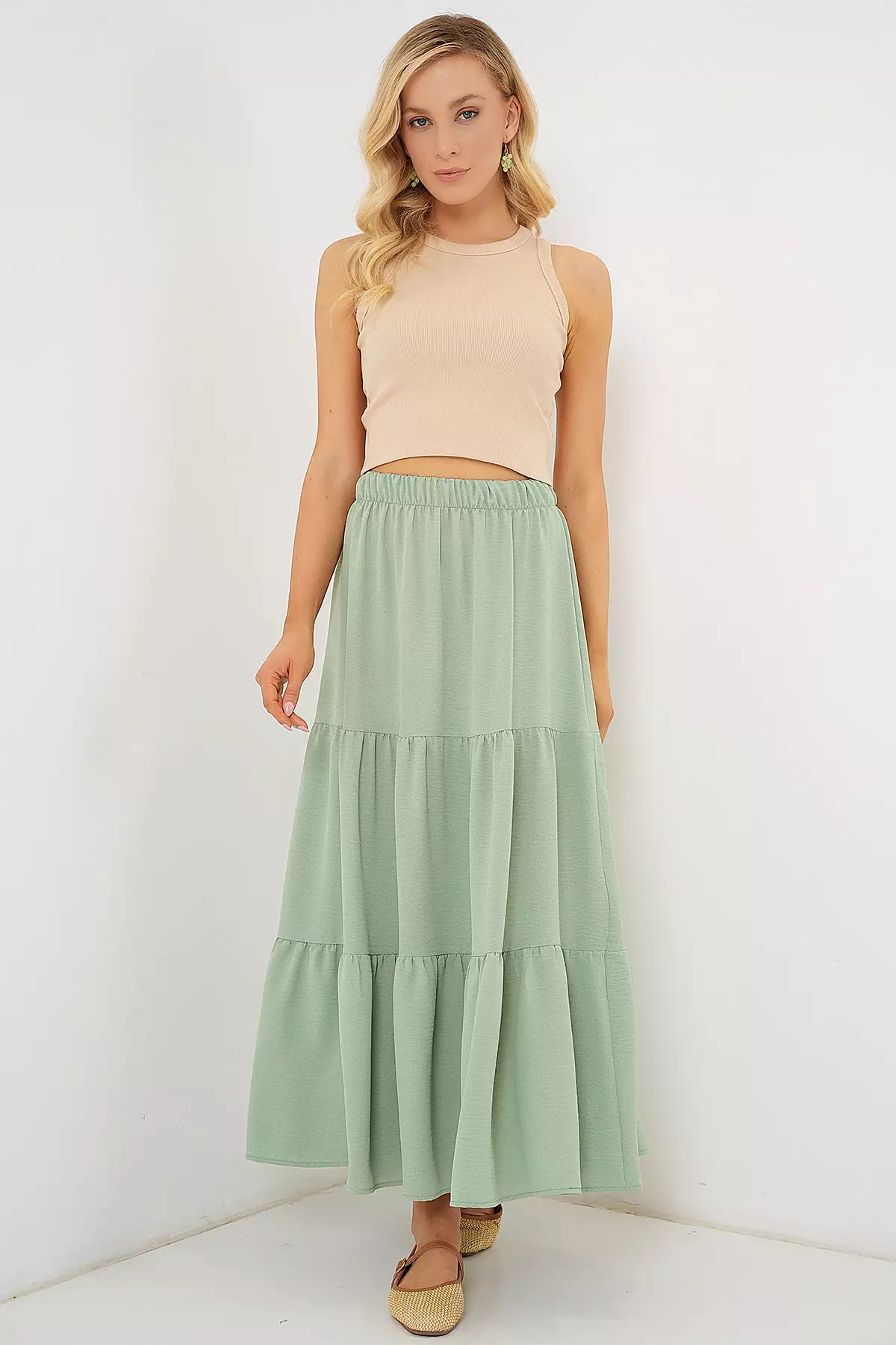 Women's Ayrobin Long Skirt 8048 - Mint