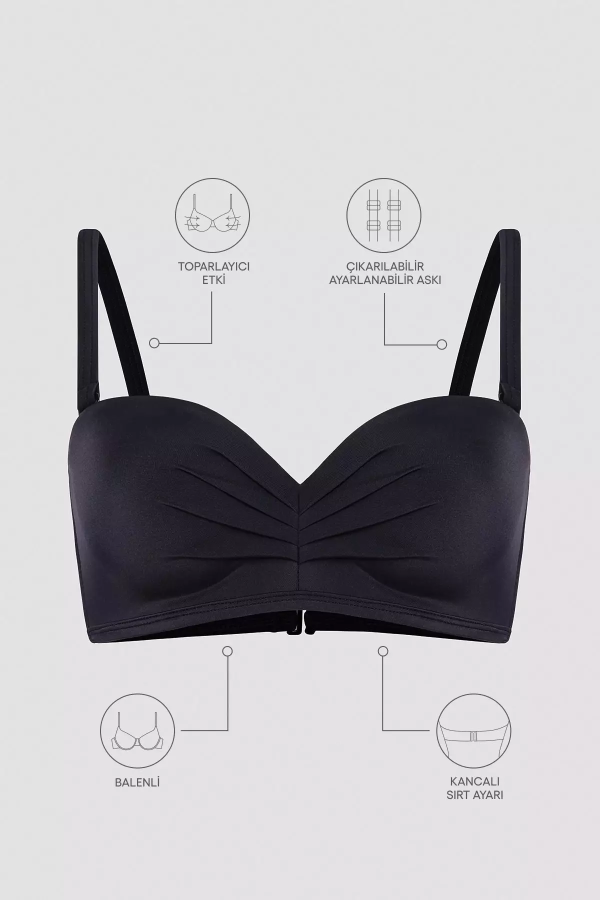 Lotus Black Bikini Top