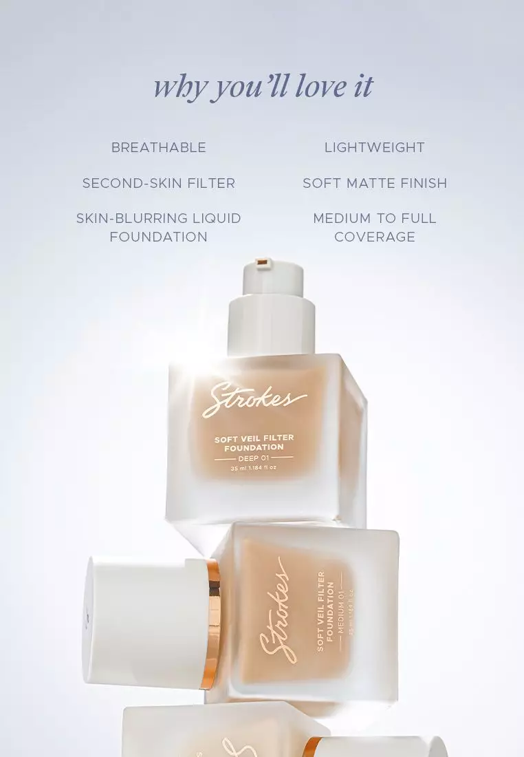 Soft Veil Filter Foundation in OG Shade: Medium 01 [Oil-Free Soft Matte Liquid Foundation]