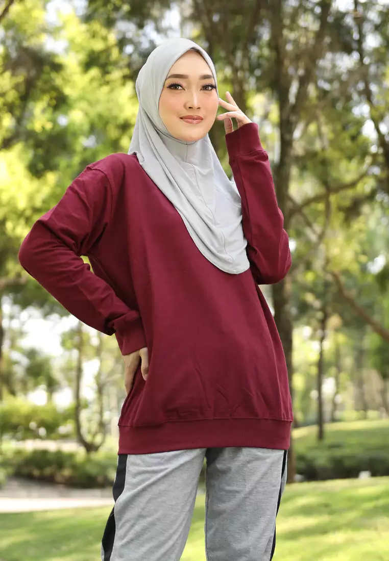 Cotton Bee - Safar Sport Bergo | Hijab Instan Olahraga - Lava Grey