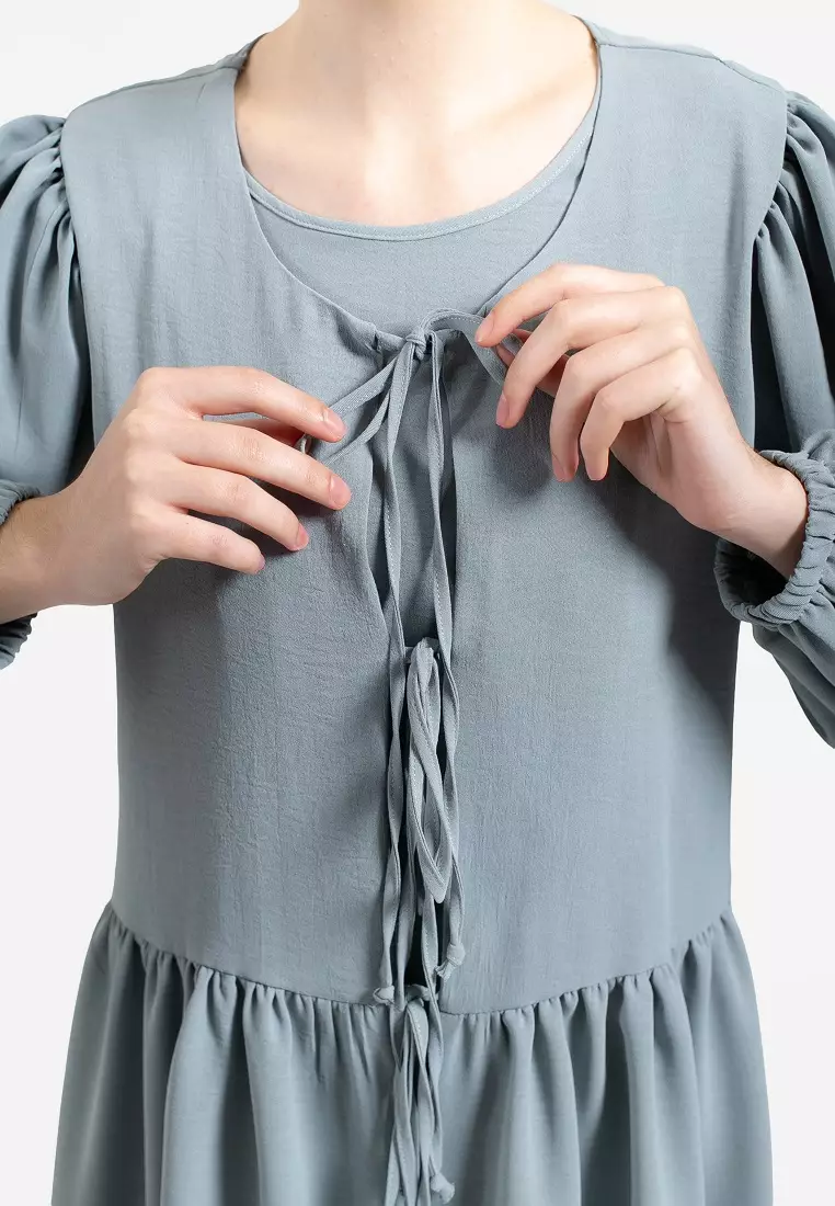 Laela One Set Abaya Light Blue