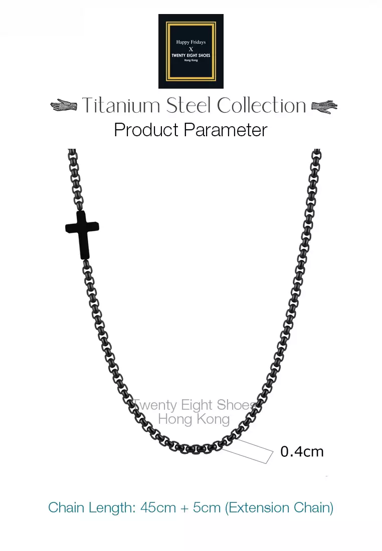 Titanium Steel Minimalist Cross Necklace JW QX-1892