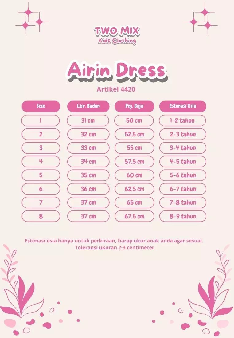 Two Mix - Airin Dress - Dress Anak Cewek Korean Style - Dress Anak 1-8 Tahun 4420 Sand