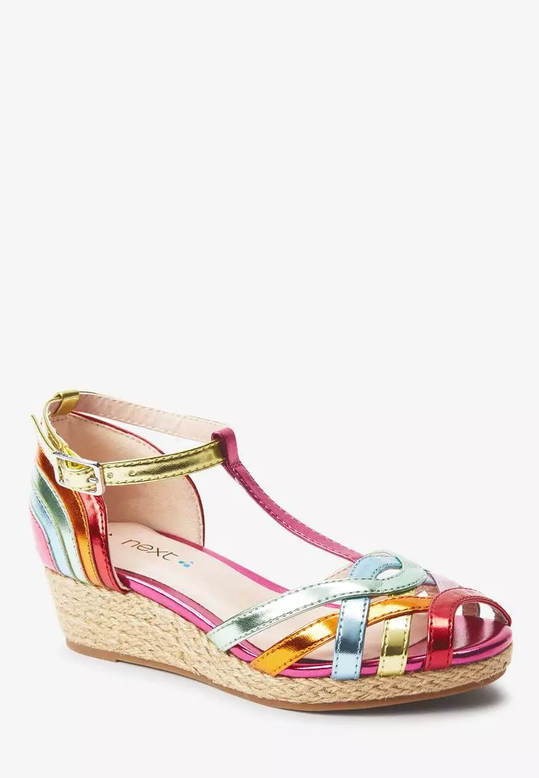 Multi coloured best sale wedge sandals