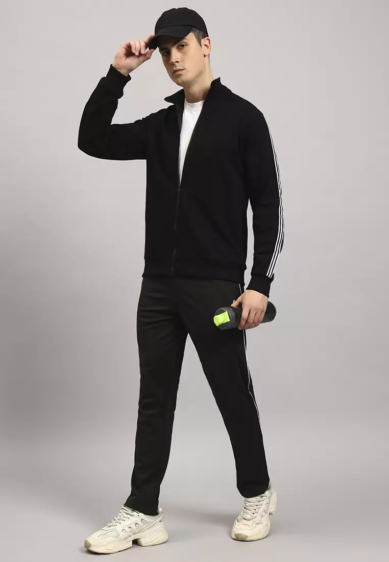Men's CoreSync High-Neck Performance Black Jacket
