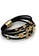 Her Jewellery black and gold Leather Clover Bracelet (Black) - Made with premium grade crystals from Austria HE210AC22FVXSG_2