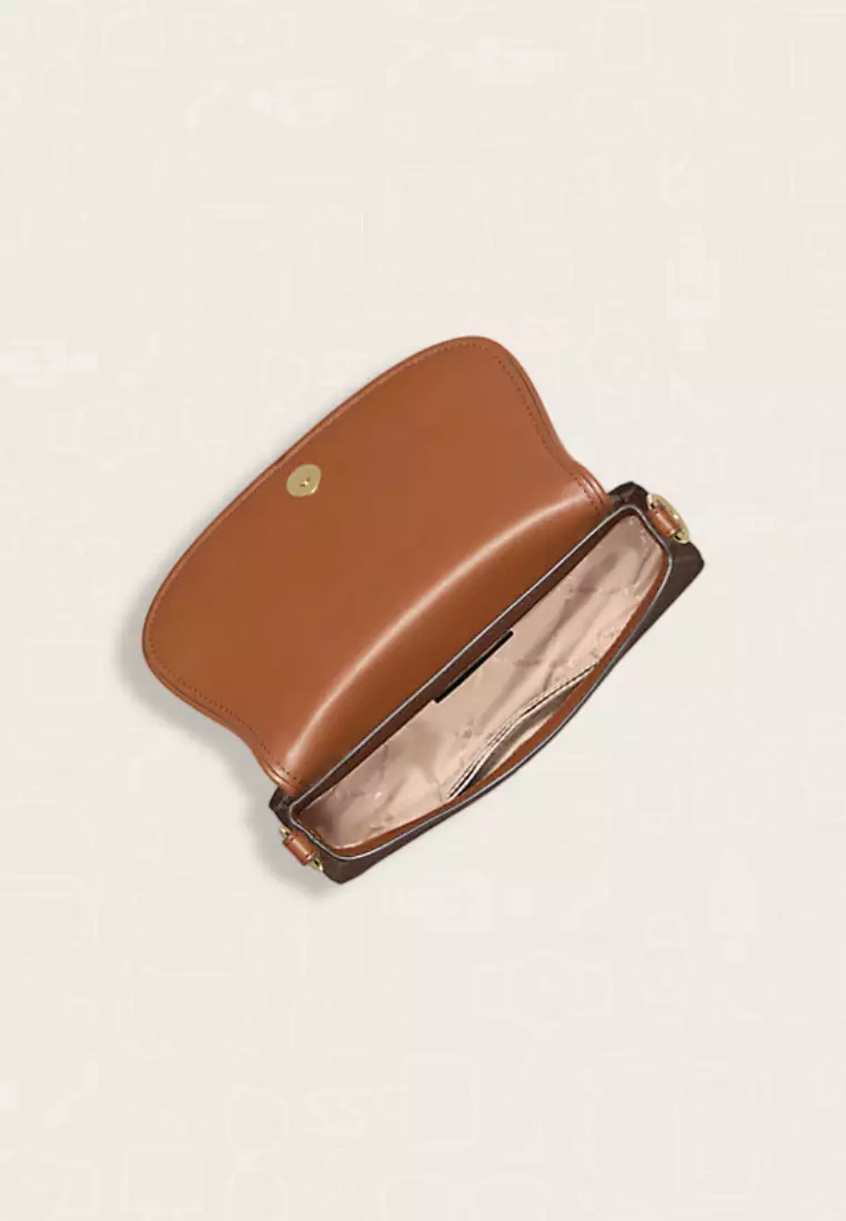 Michael Kors Mila Small Signature Logo Crossbody Bag Brown