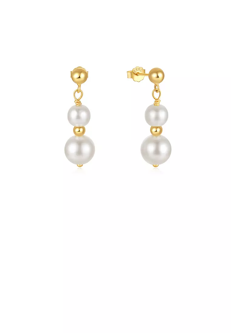 Buy Glamorousky 925 Sterling Silver Plated Gold Simple and Fashion