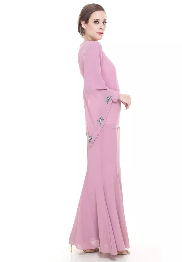 Melody Kurung Modern in Dusty Pink