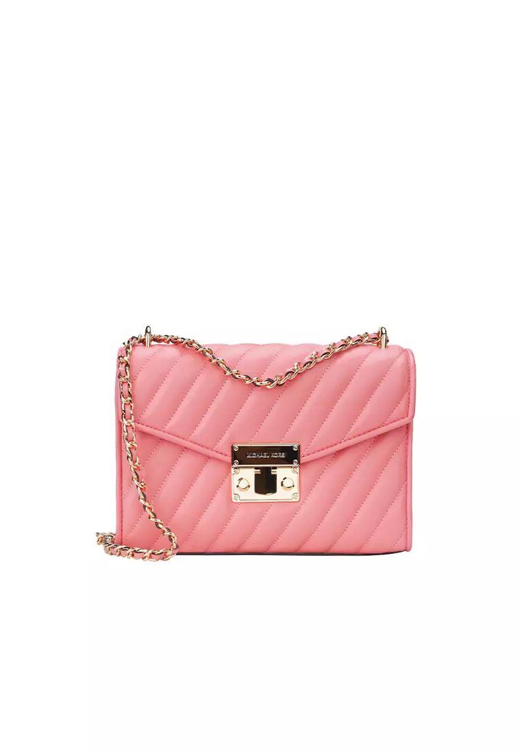 MICHAEL KORS MK Rose Vintage Stitching Small Fragrant Chain Underarm Bag Small Square Bag Single Shoulder Crossbody Bag women s bag