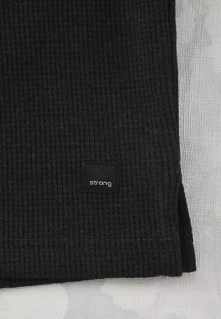 Anthracite Regular Cut Textured Fabric Tagged Polo Neck Tracksuit TMNSS23EM00003