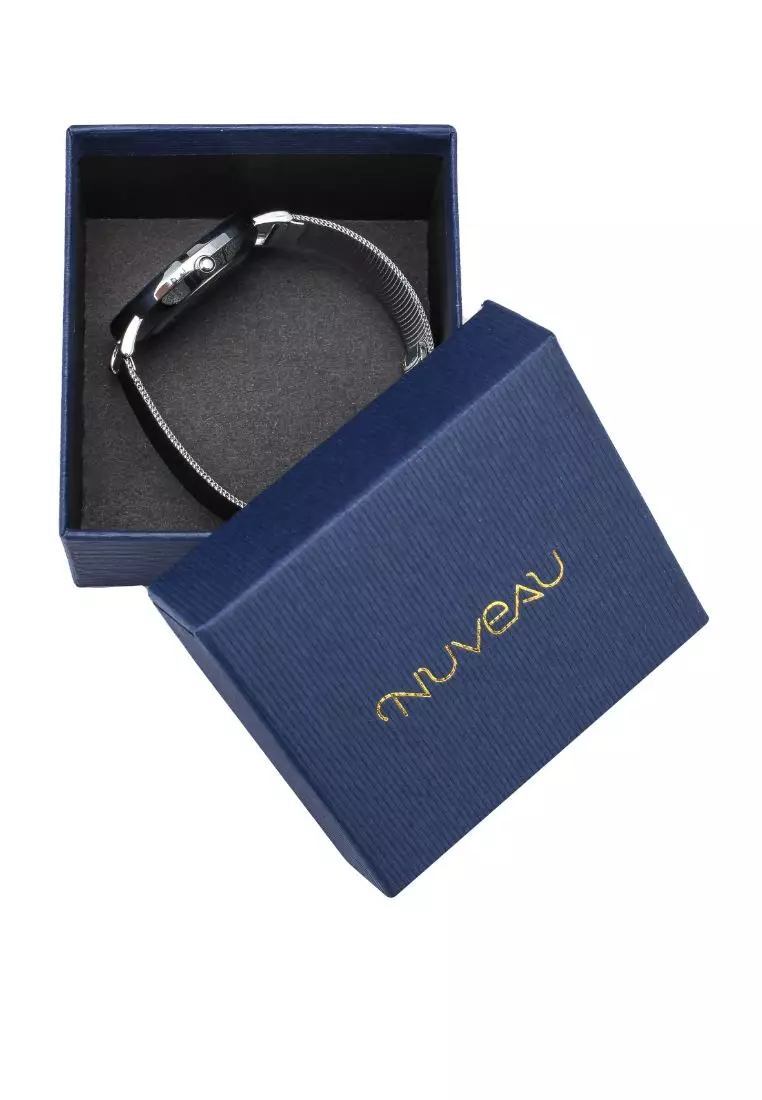 Round Face Gold Black/Mesh Strap Watch