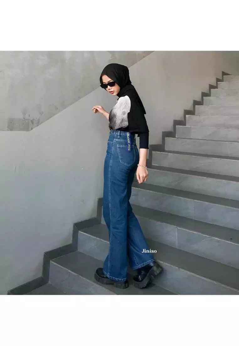 Highwaist Adjustable Baggy Jeans 440 UNDER AGE