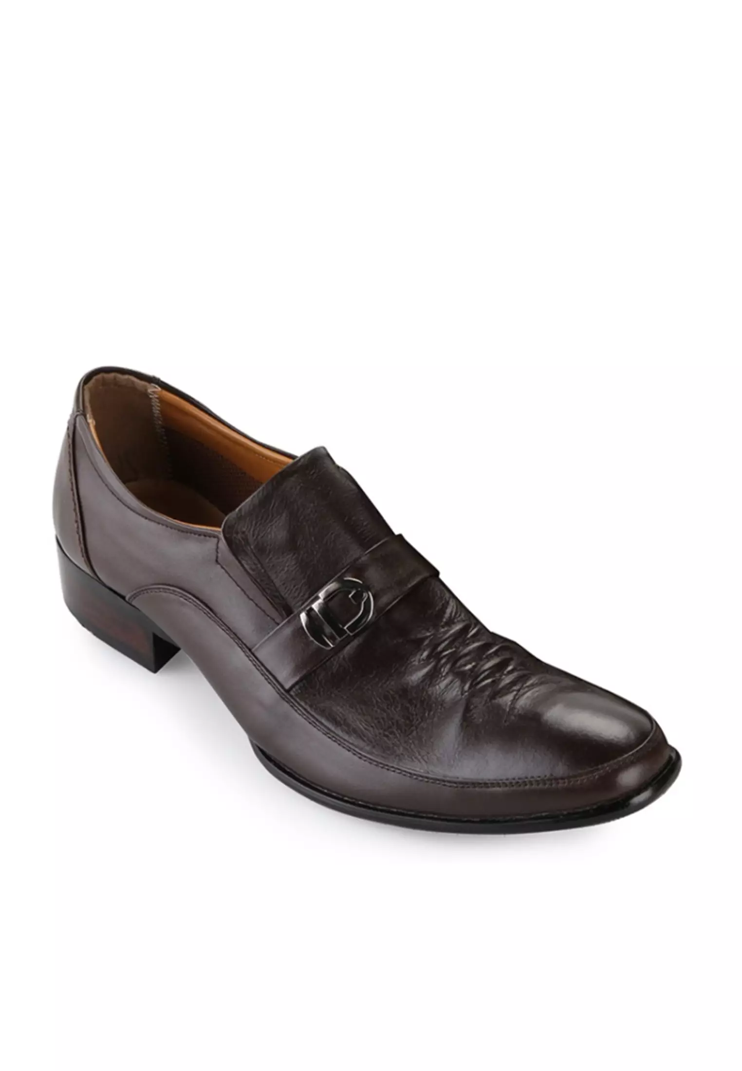 Justin Sepatu Kantor Pria Slip On Pantofel Kulit Full Grain