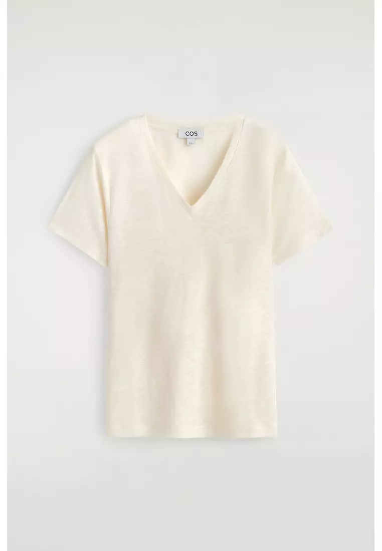 V-NECK LINEN T-SHIRT