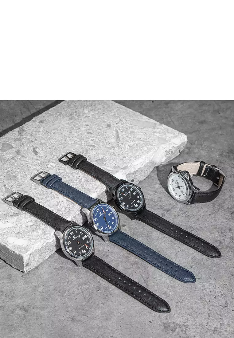 Navy Club Jam Tangan Pria Climate- Leather Strap