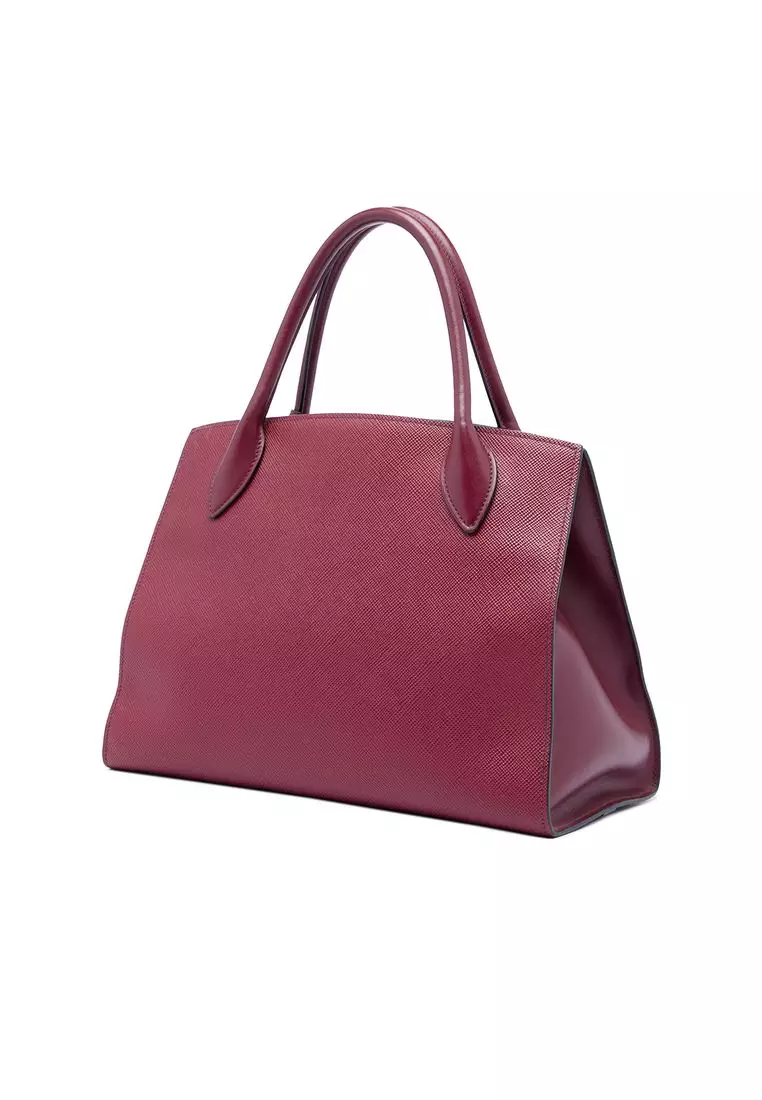 Pre-Loved Prada Medium Saffiano Cuir Monochrome Top Handle Tote