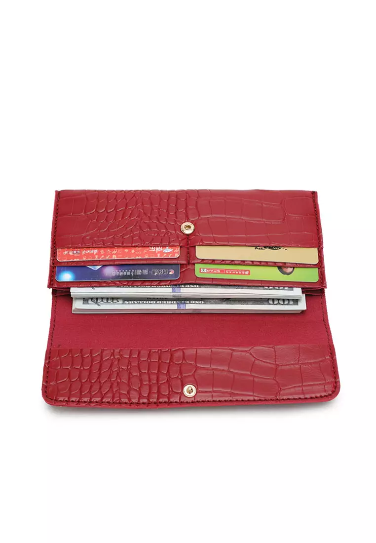 Women's 3-in-1 Handbag with Pouch & Purse (3-in-1 Tas Wanita & Dompet Wanita) - Merah