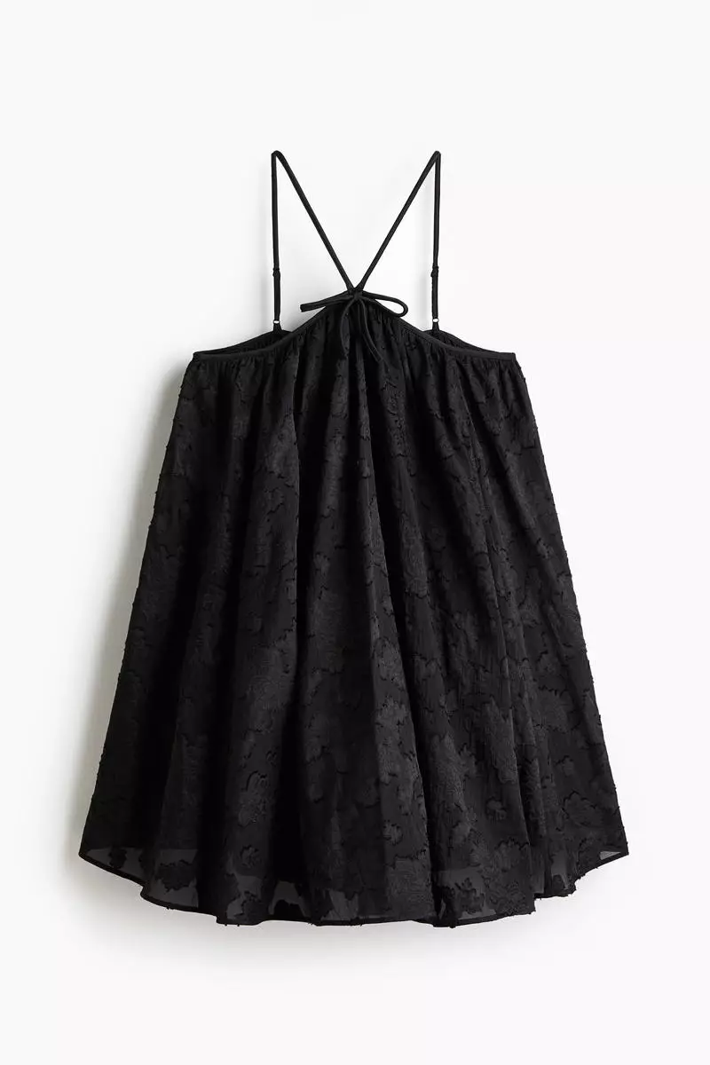 Jacquard-weave strappy dress