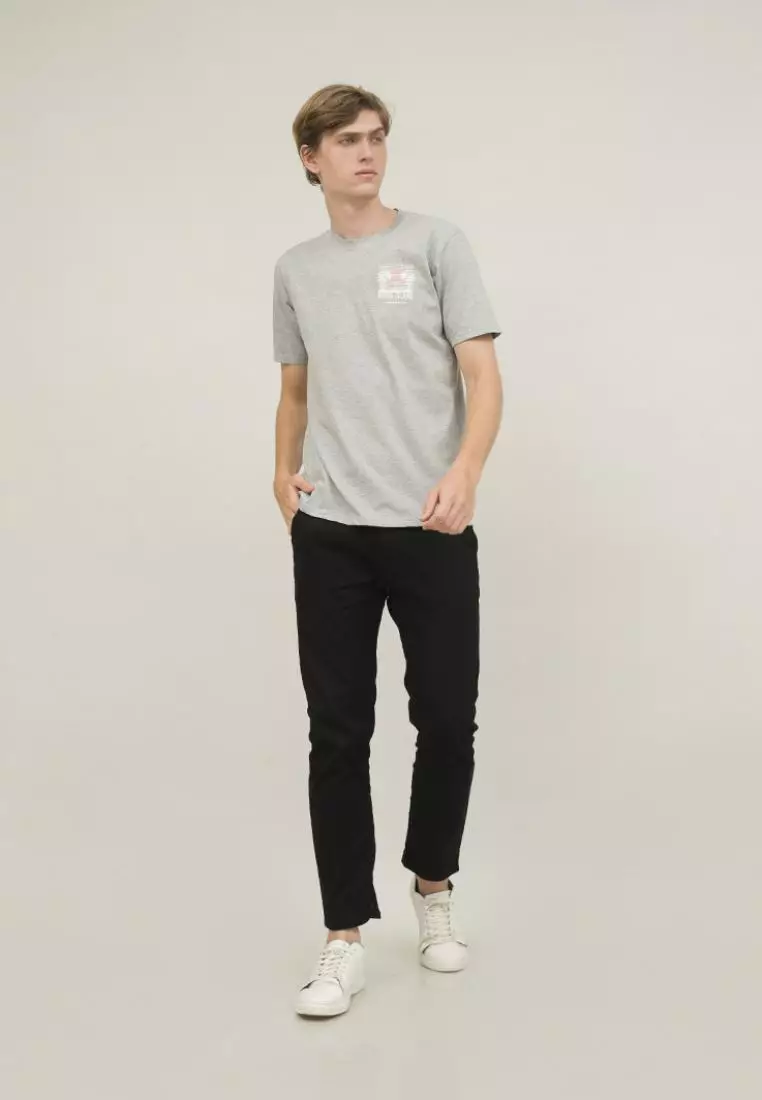 kaos pria abu muda pendek RHODE ISLAND t shirt big size houseofcuff