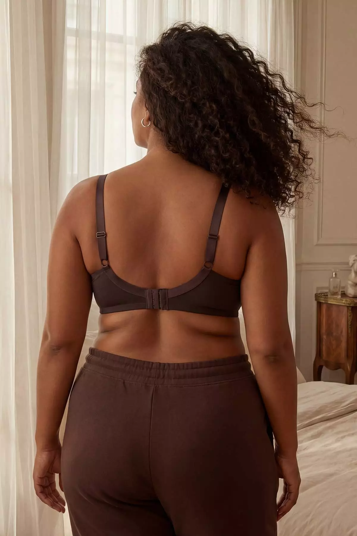 Brown Gold Stone Printed Covered Plus Size Bra Tbbss26Cw00001