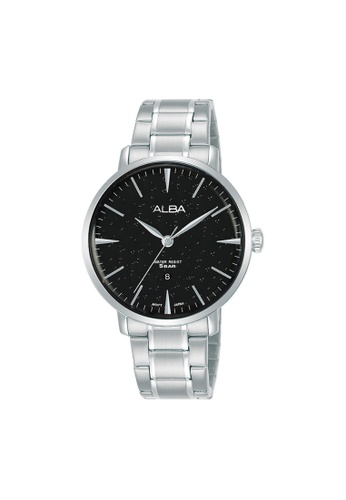 ALBA PHILIPPINES black and silver Black Dial Stainless Steel Strap AH7W81X1 Quartz Watch D375AAC5D0F8EFGS_1