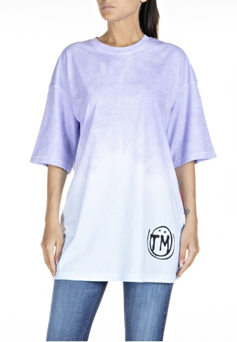 REPLAY blue and purple REPLAY OFF GRIDS OVERSIZED ORGANIC COTTON T-SHIRT ADD4DAAA24D769GS_1