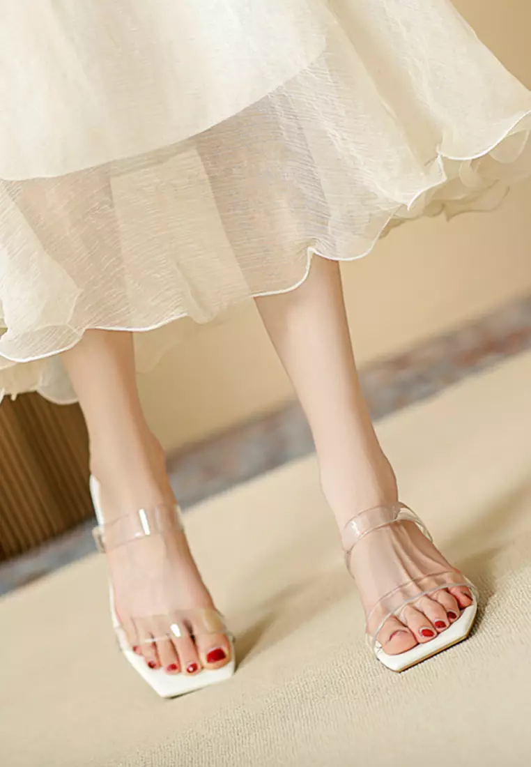 5CM Double Transparent Strap Sandals TE8398-5