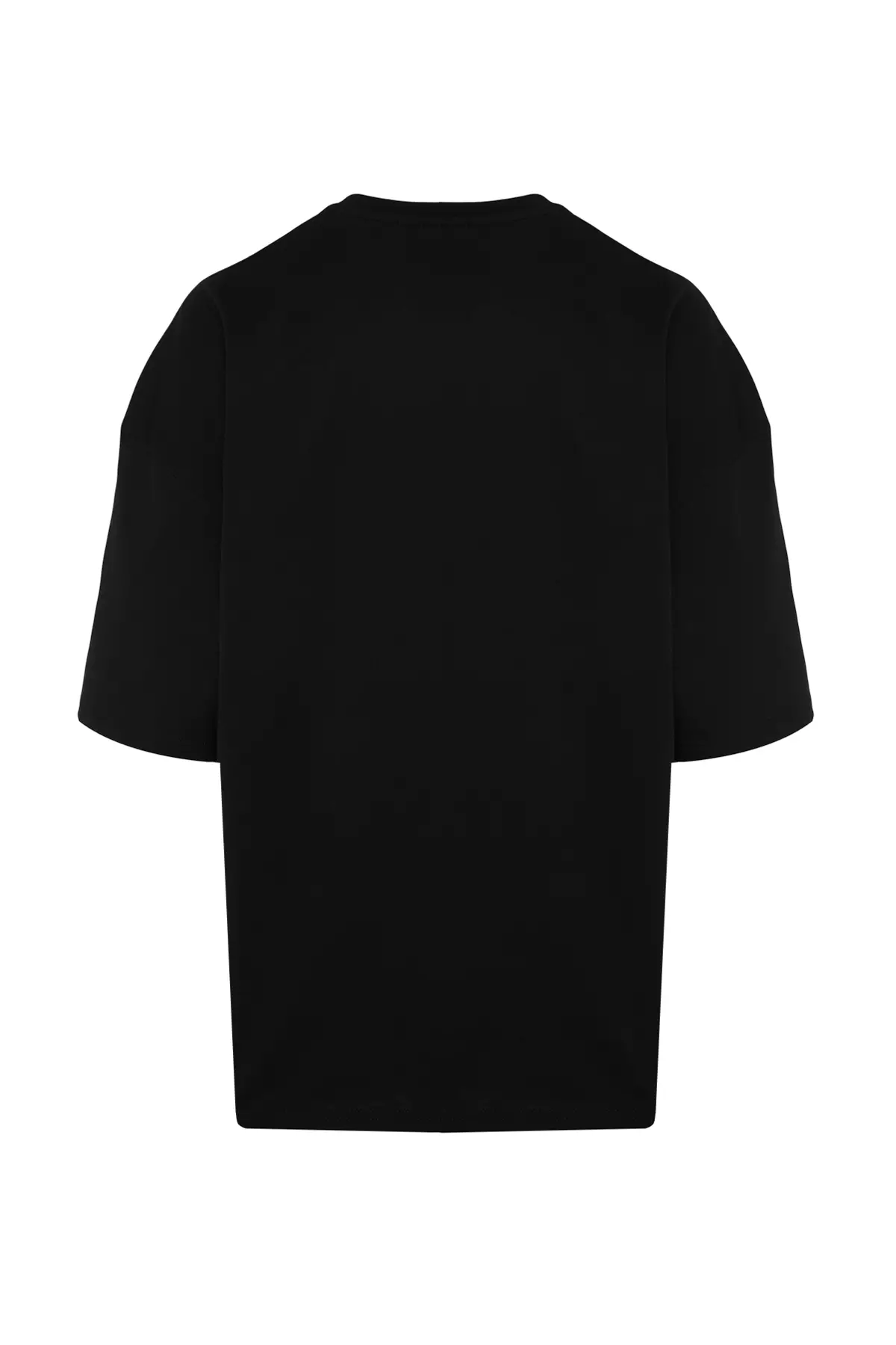 Black Oversize/Wide Fit Short Sleeve Scenic Embroidery 100% T-Shirt Tmnss23Ts00243
