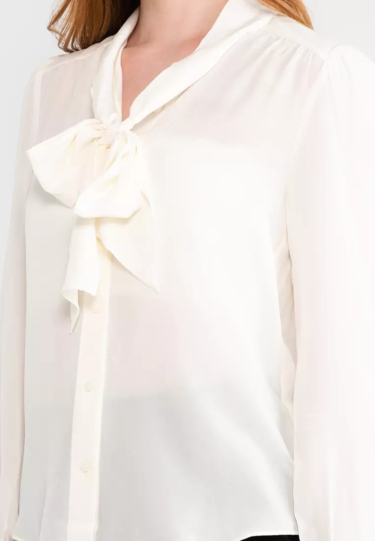 Neck Tie Silk Blouse