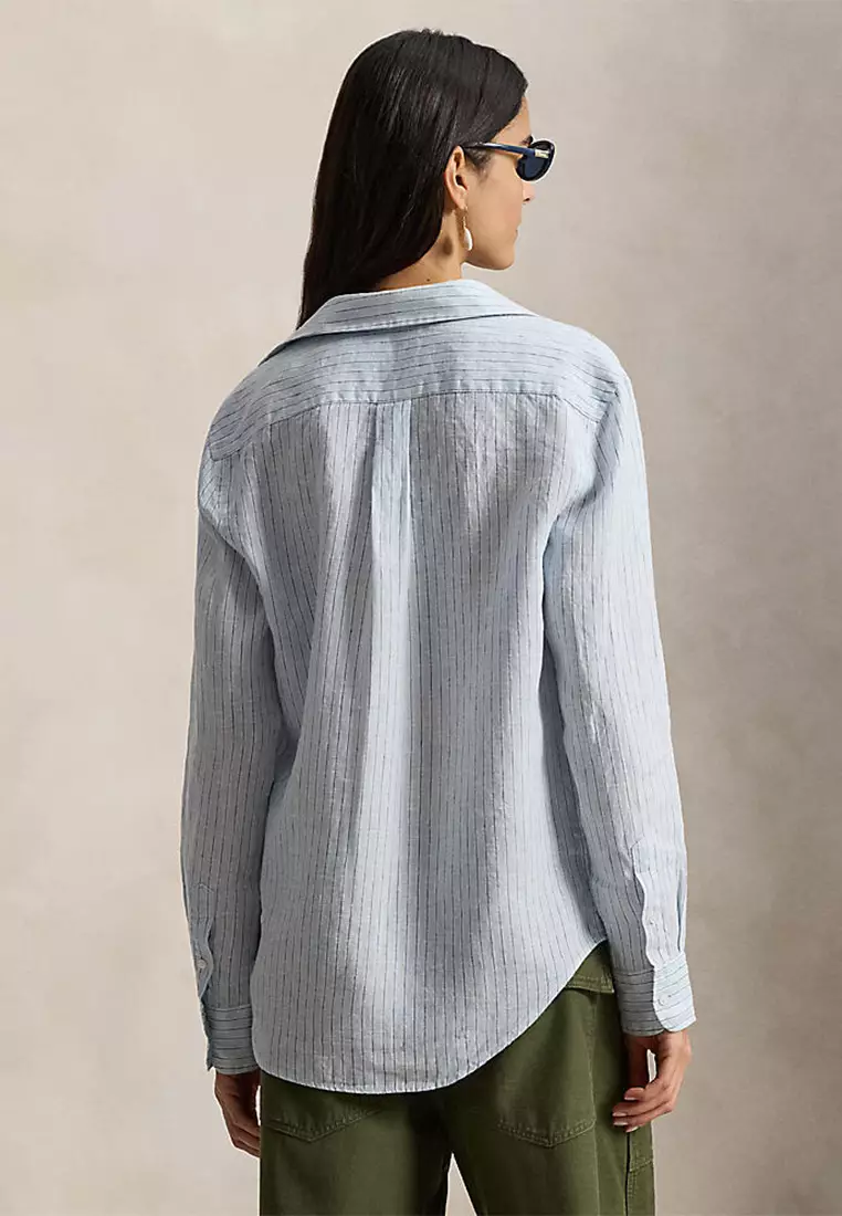 Classic Fit Striped Linen Shirt