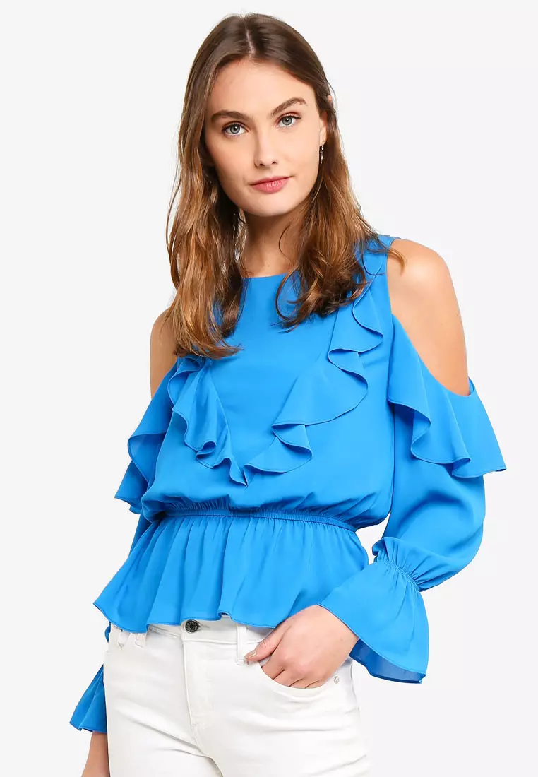 Crepe Cold Shoulder Top