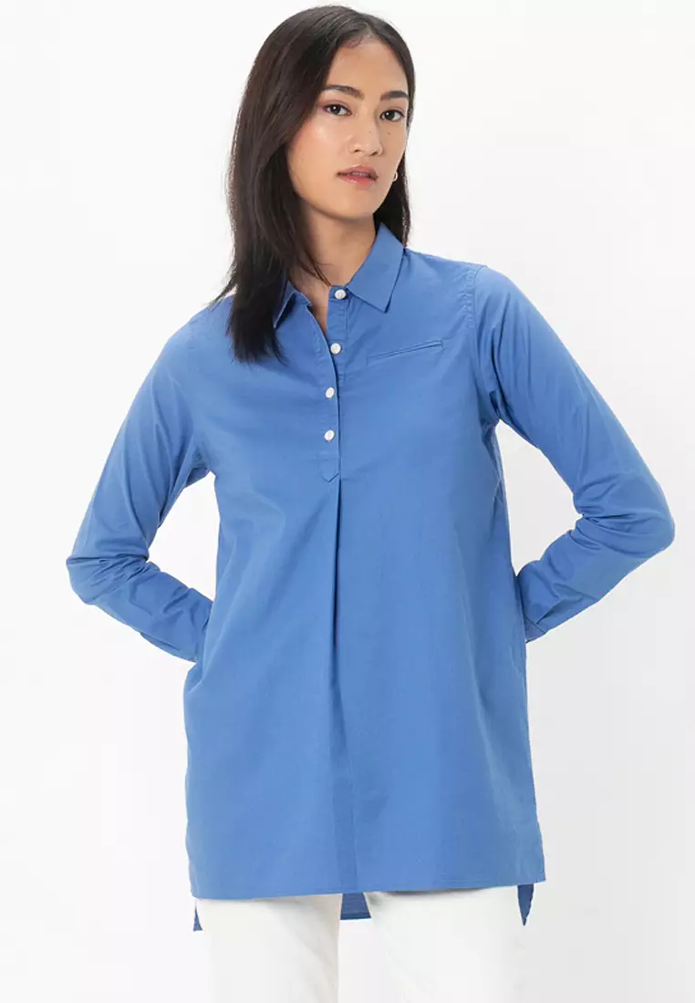 Buy Giordano Women's Stretch Oxford Long Sleeve Shirt 05345003