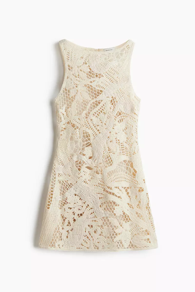Crochet-look dress